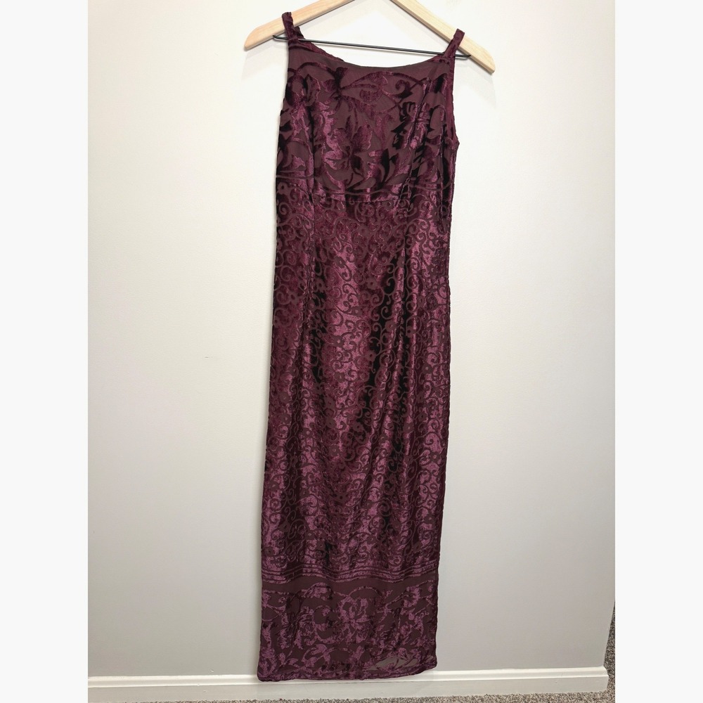 Scott McClintock Burgundy Floral Lace Maxi Dress